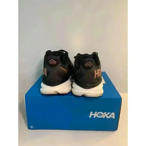 .923 Hoka W Clifton 9, Black/Gold, Womens Running Shoes-US 6 Womens - Picture 6 of 6